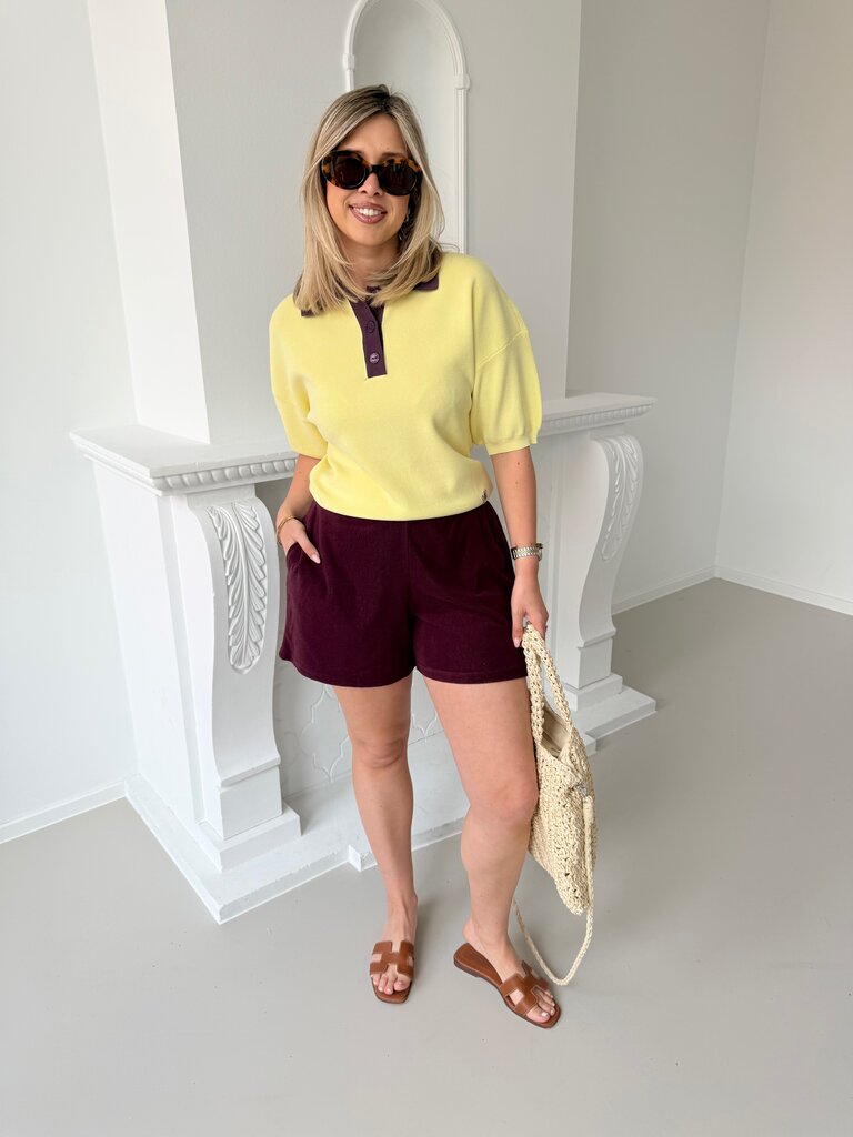 Sanny polo yellow/burgundy