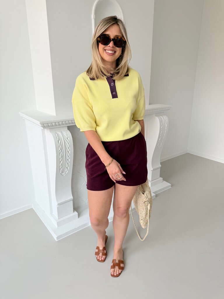Sanny polo yellow/burgundy