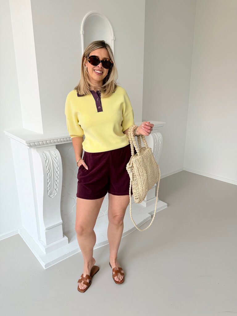 Sanny polo yellow/burgundy