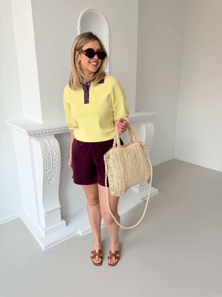 Sanny polo yellow/burgundy