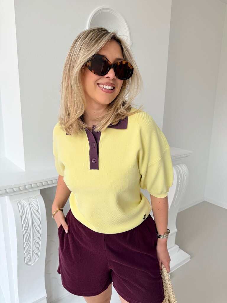 Sanny polo yellow/burgundy