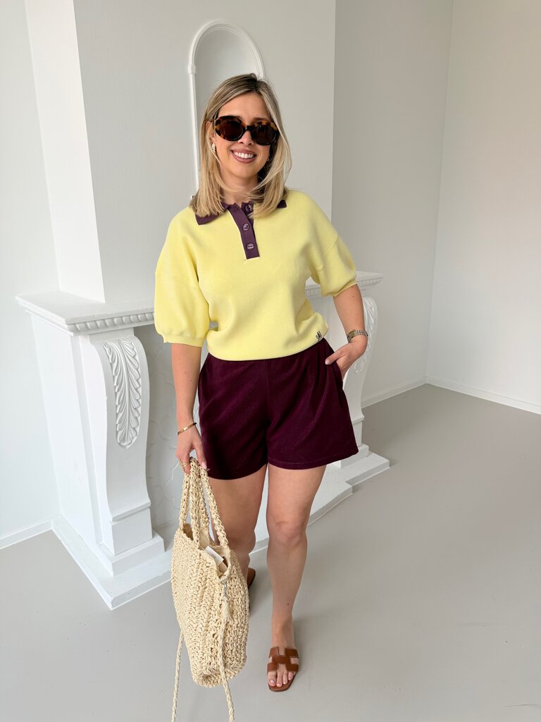 Sanny polo yellow/burgundy
