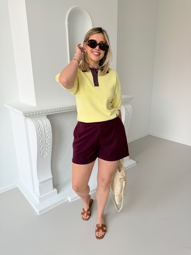 Sanny polo yellow/burgundy
