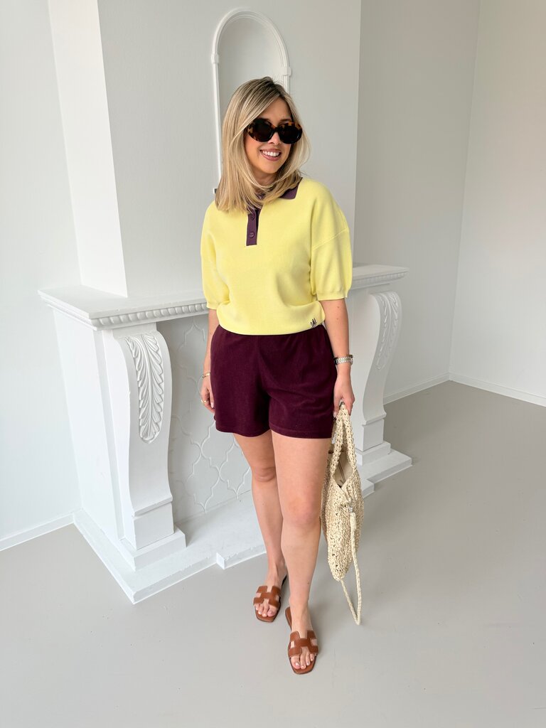 Sanny polo yellow/burgundy