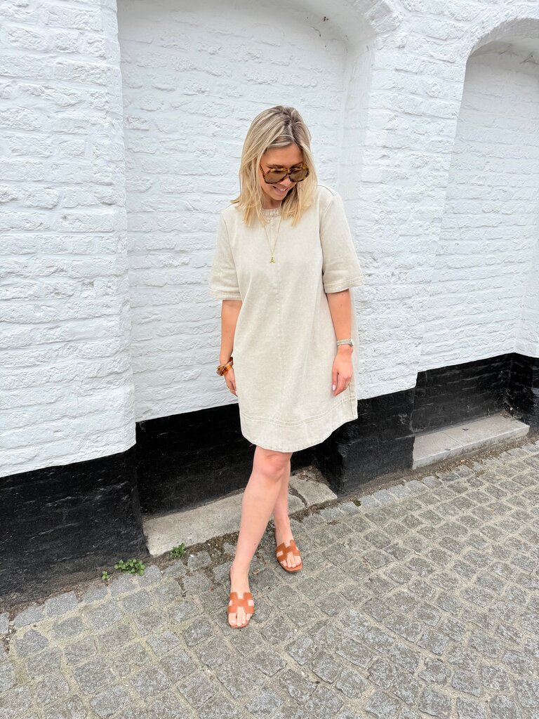 Zora jeans dress beige