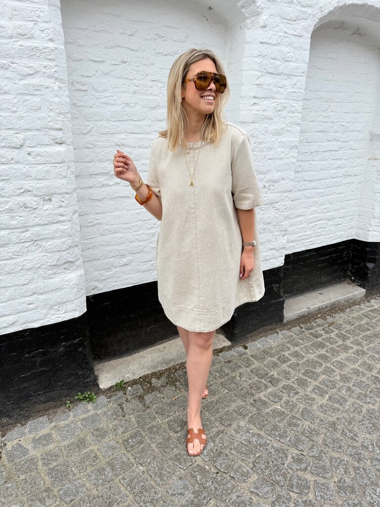 Zora jeans dress beige