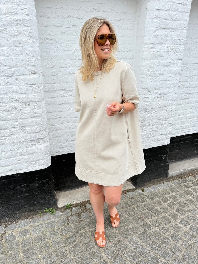 Zora jeans dress beige