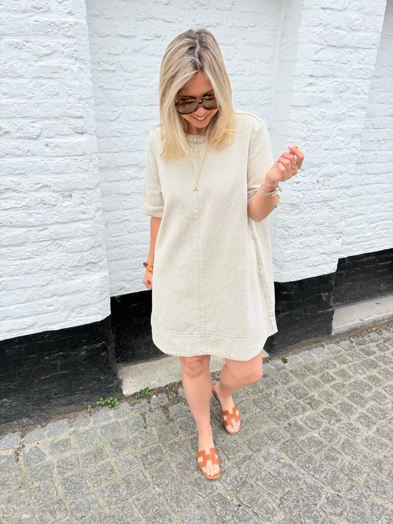 Zora jeans dress beige