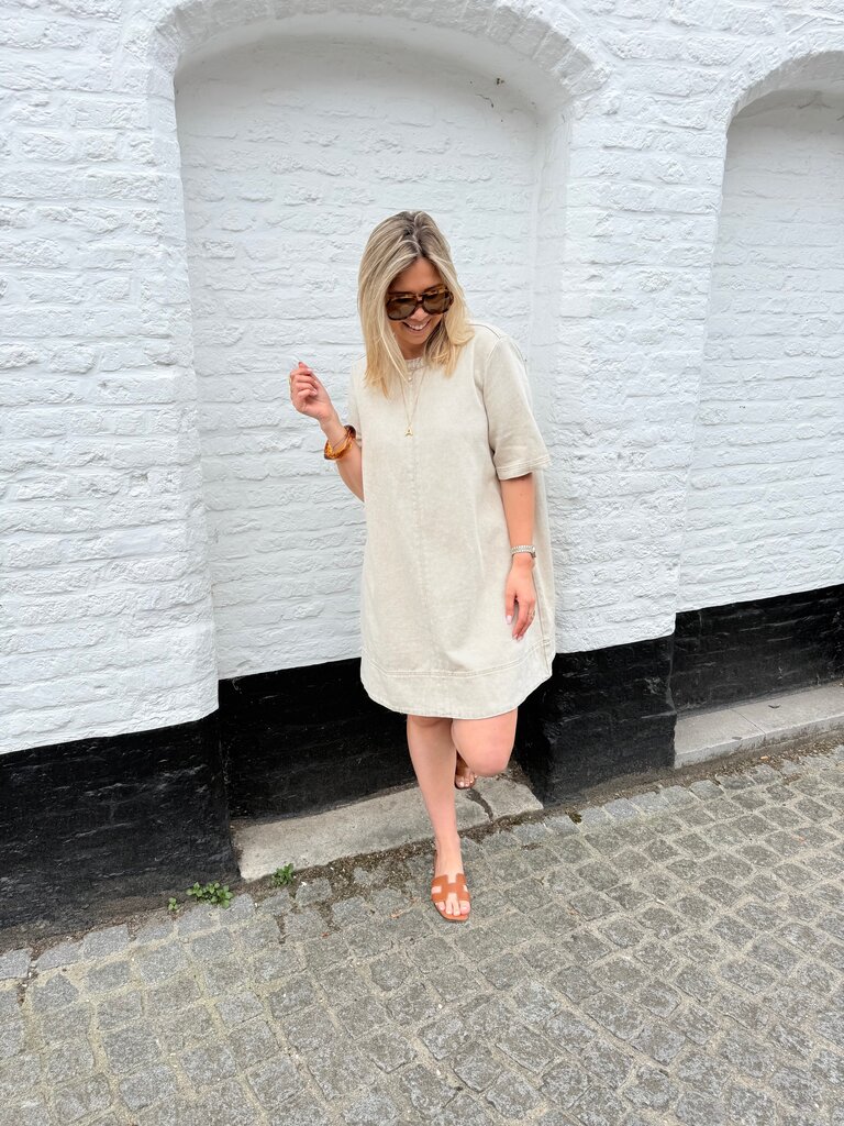 Zora jeans dress beige
