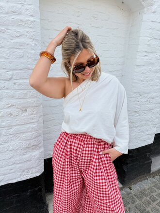 Posy one shoulder top white TU