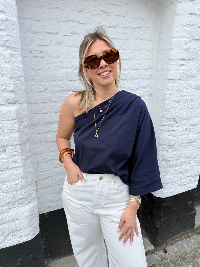 Posy top navy blue