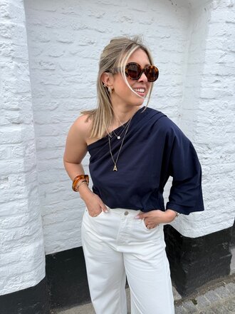 Posy top navy blue