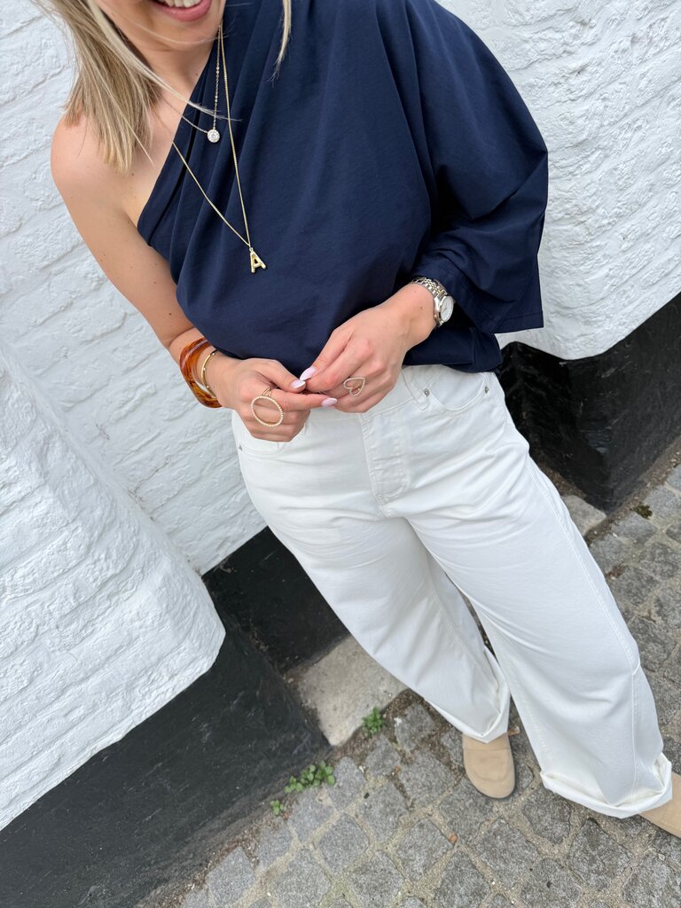 Posy top navy blue