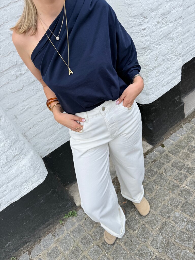 Posy top navy blue