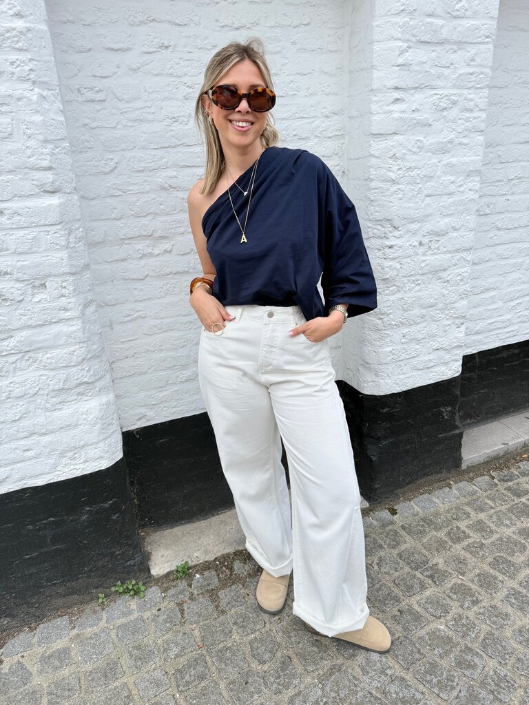 Posy top navy blue