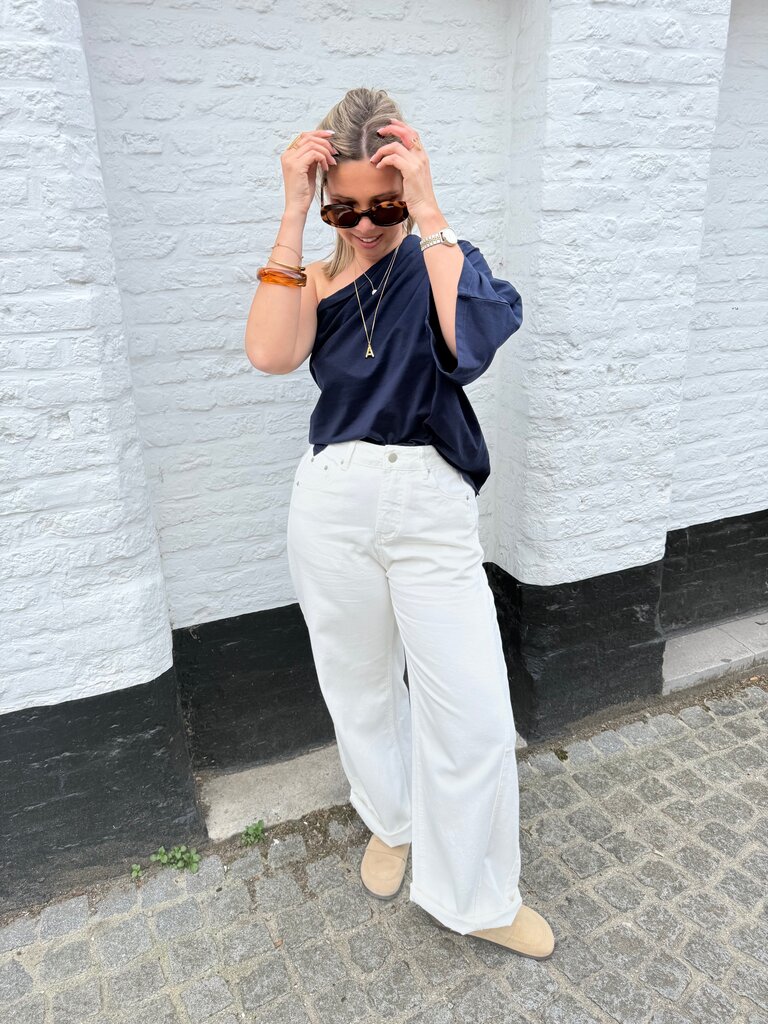Posy top navy blue