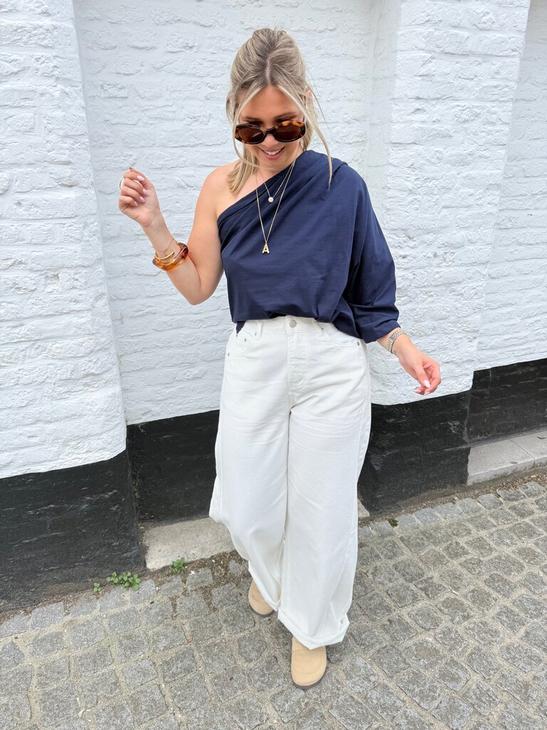 Posy top navy blue