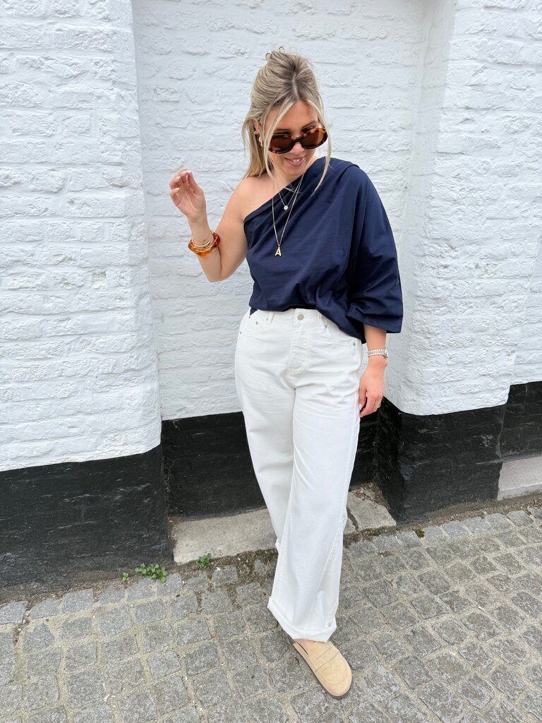Posy top navy blue
