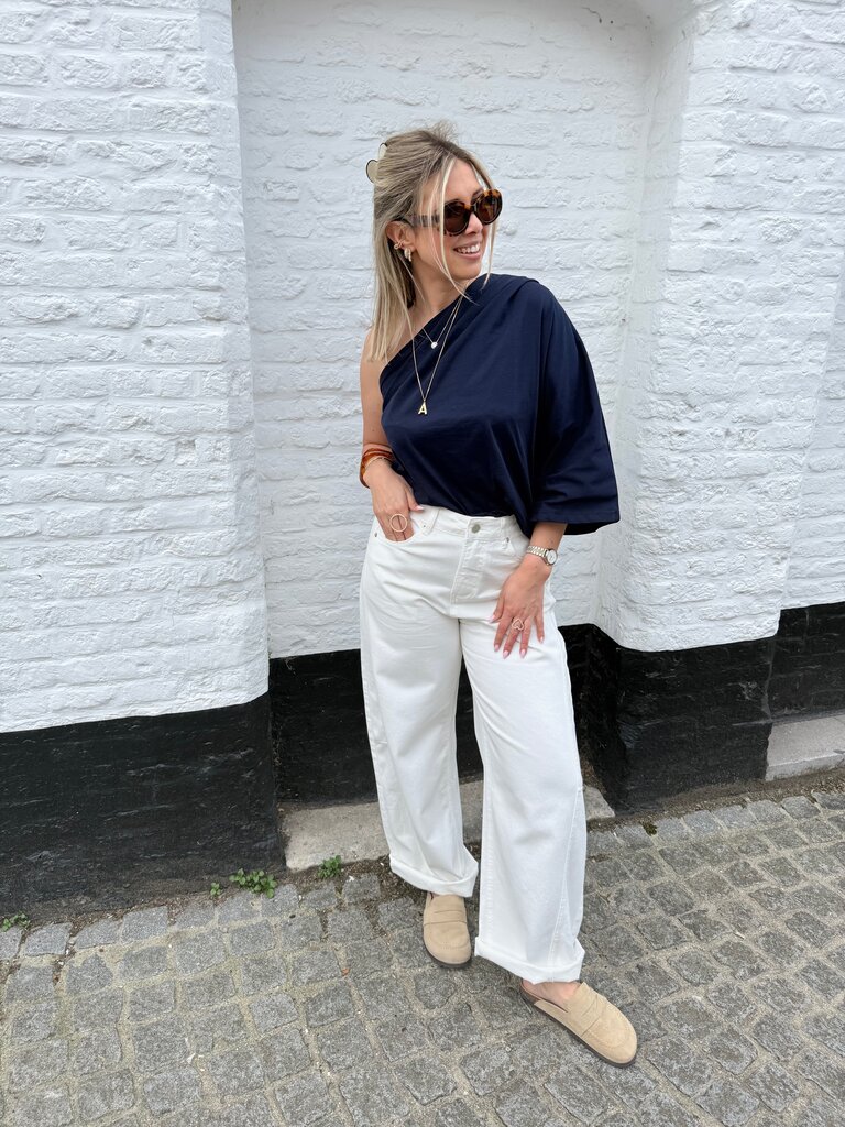 Posy top navy blue