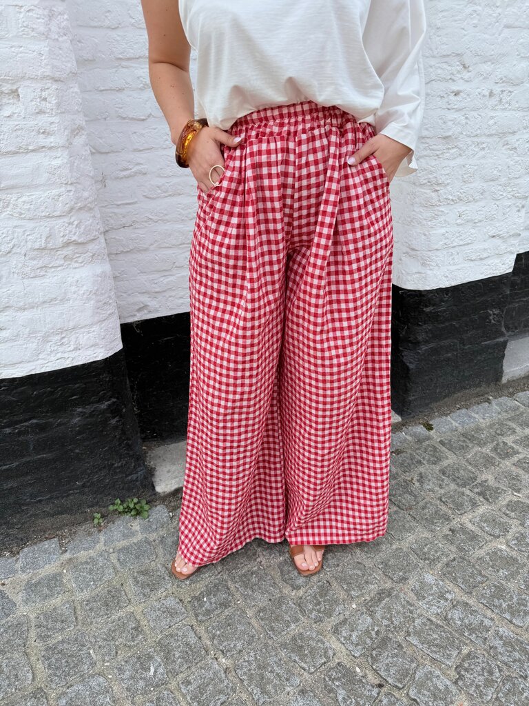 Vichy pantalon red