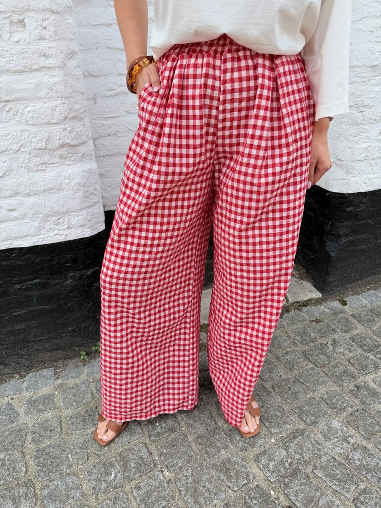 Vichy pantalon red