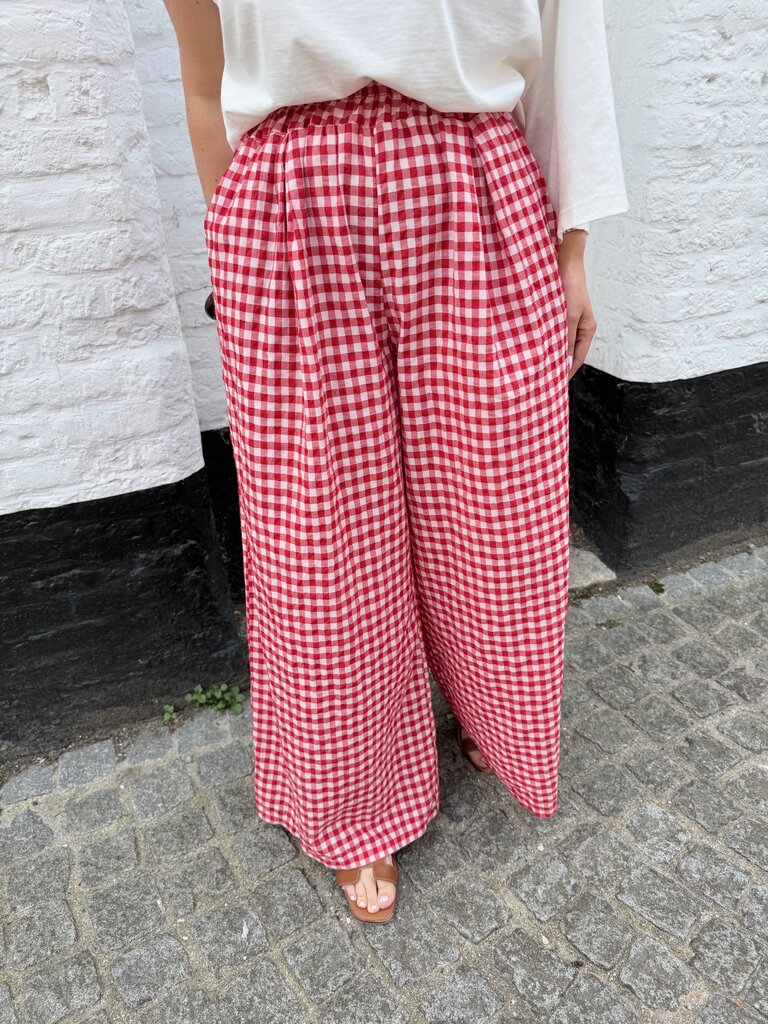Vichy pantalon red