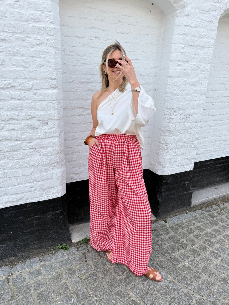 Vichy pantalon red