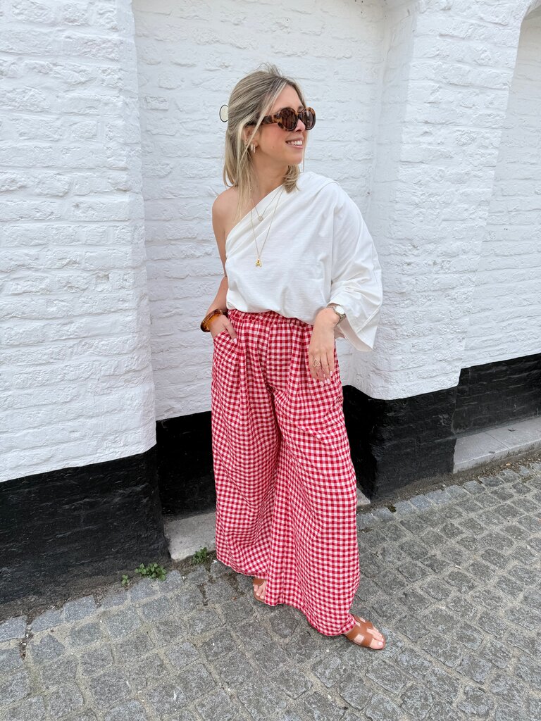 Vichy pantalon red