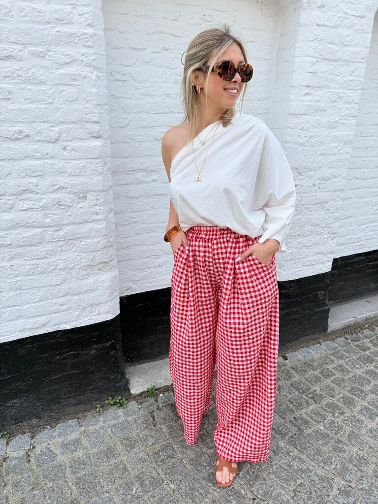 Vichy pantalon red