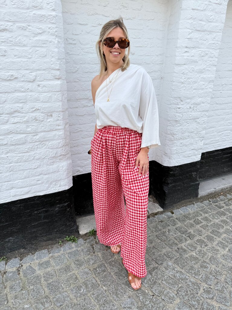Vichy pantalon red