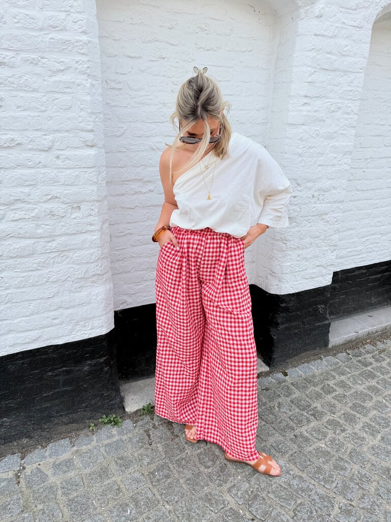 Vichy pantalon red