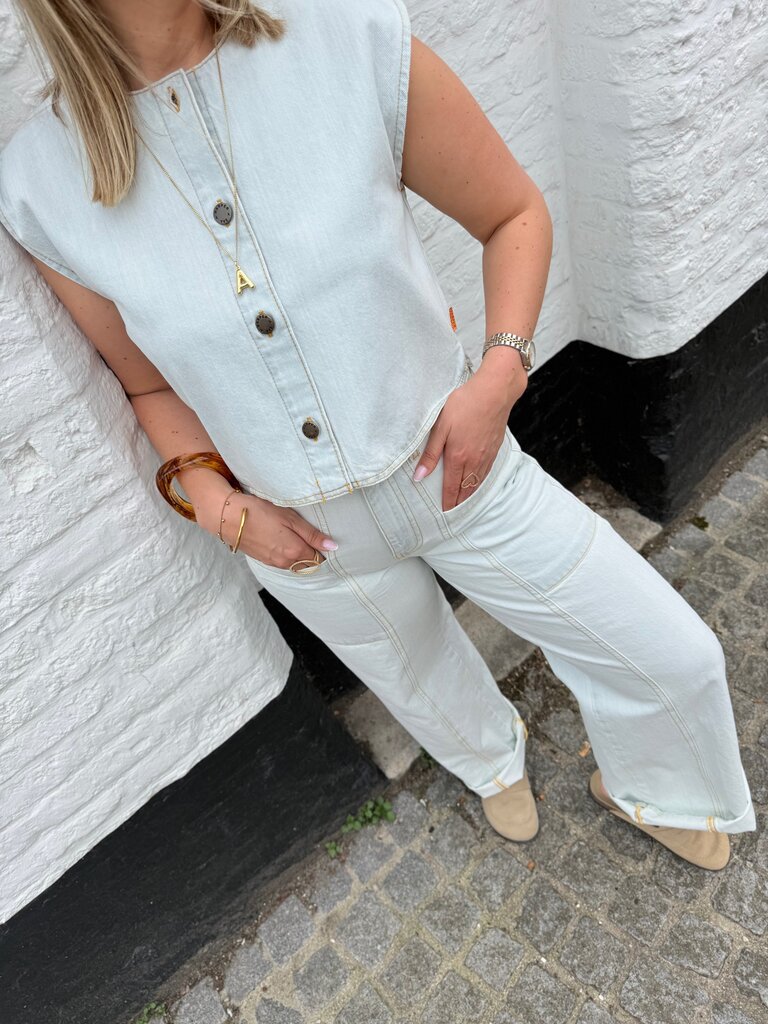 Gilly gilet jeans light blue