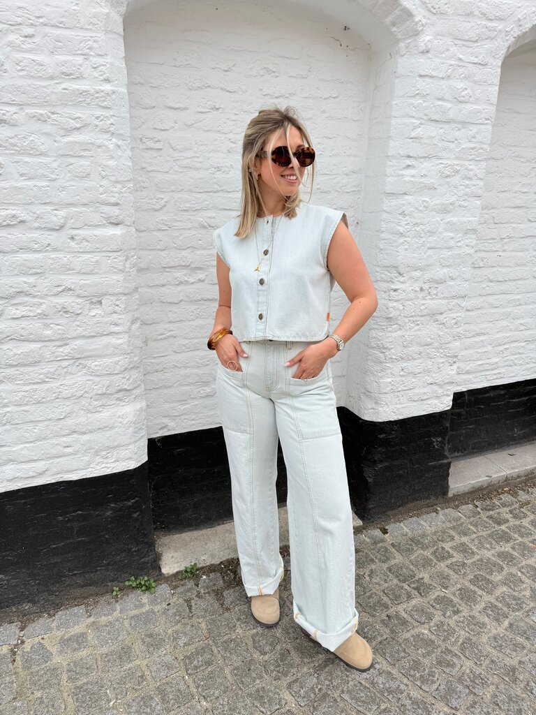 Gilly gilet jeans light blue