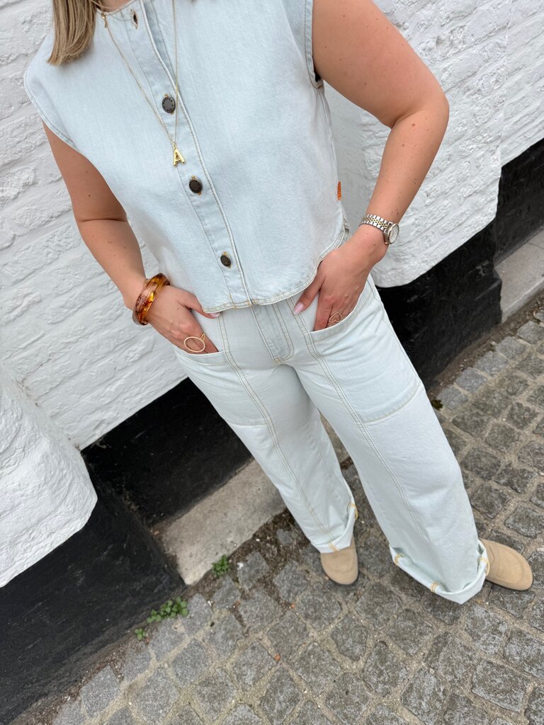 Gilly gilet jeans light blue