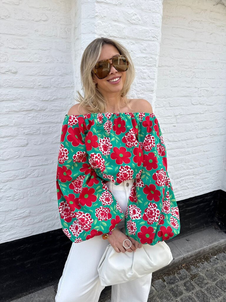 Juuls blouse green/red