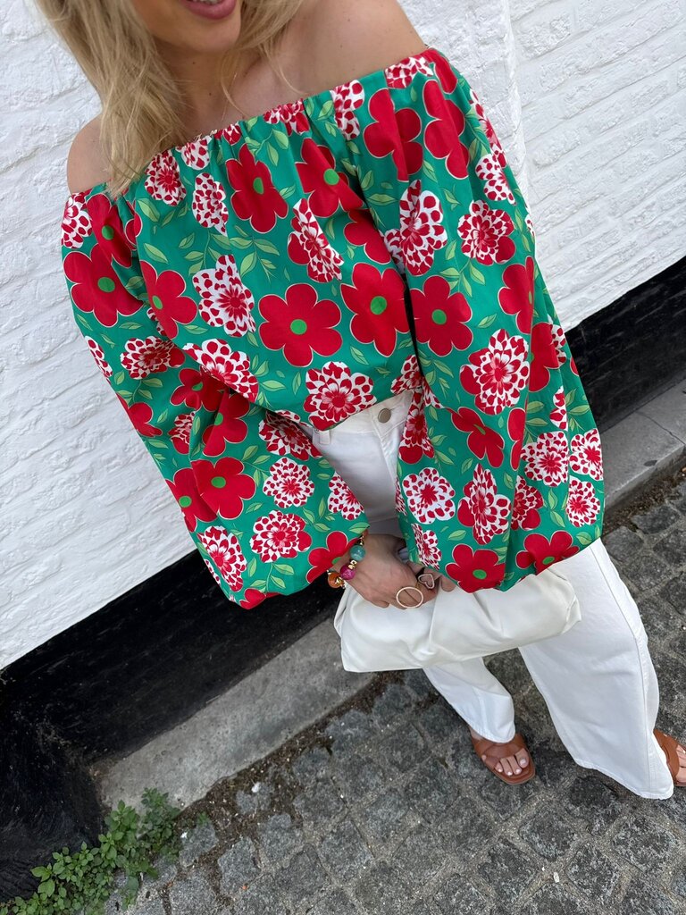 Juuls blouse green/red