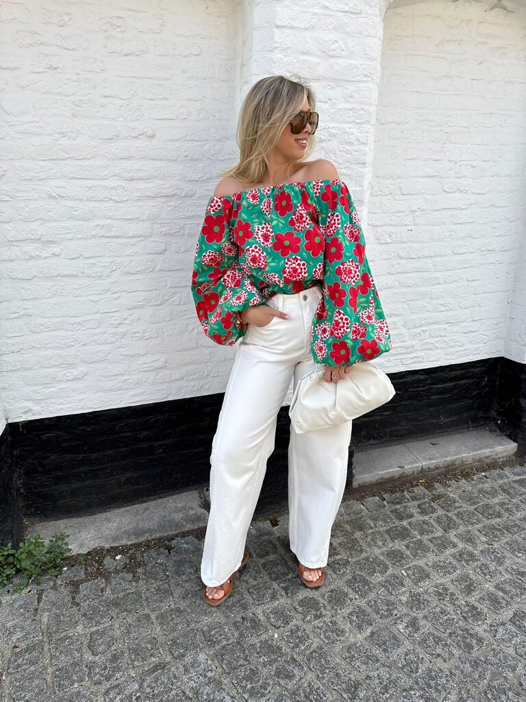 Juuls blouse green/red