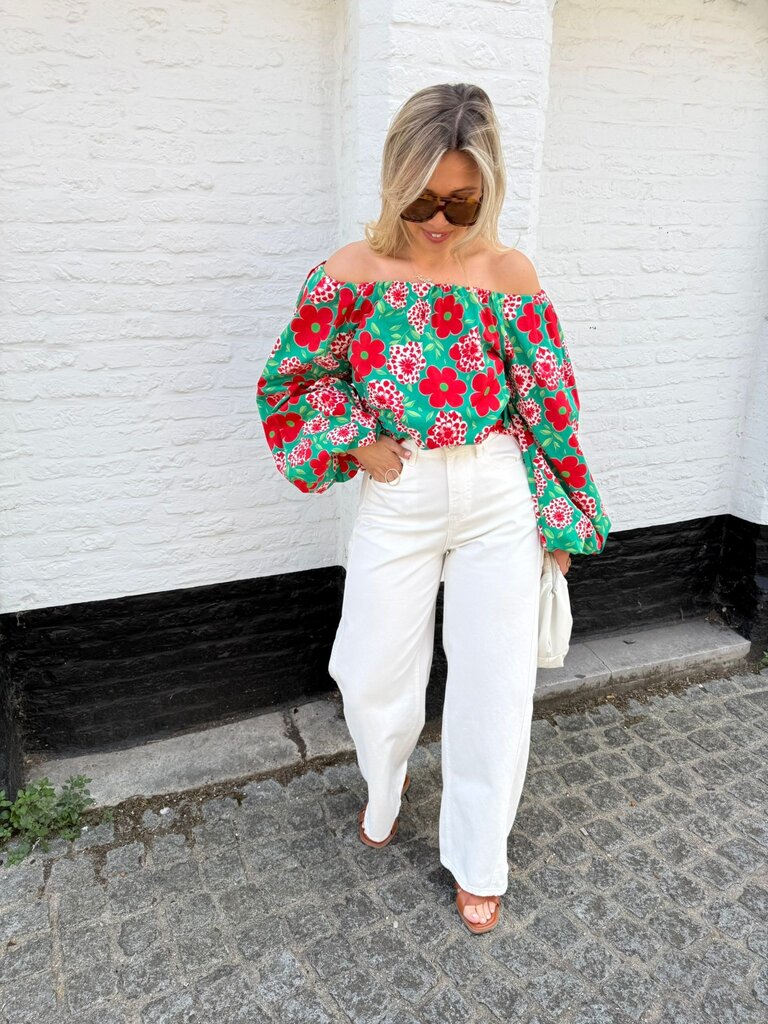 Juuls blouse green/red