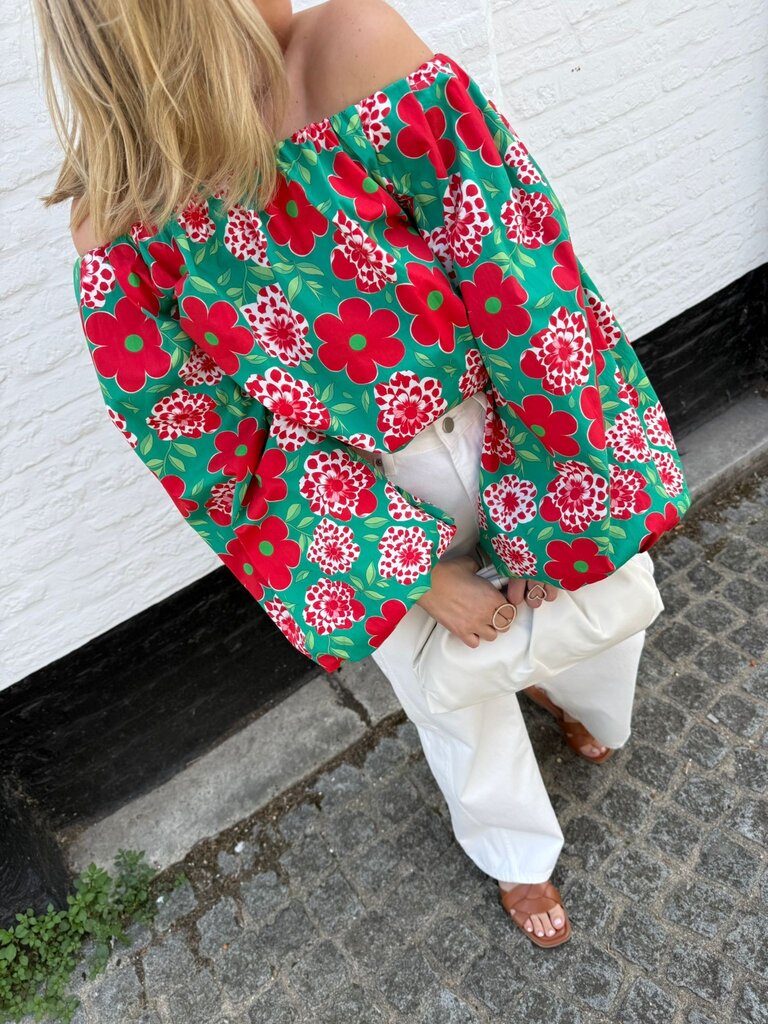 Juuls blouse green/red
