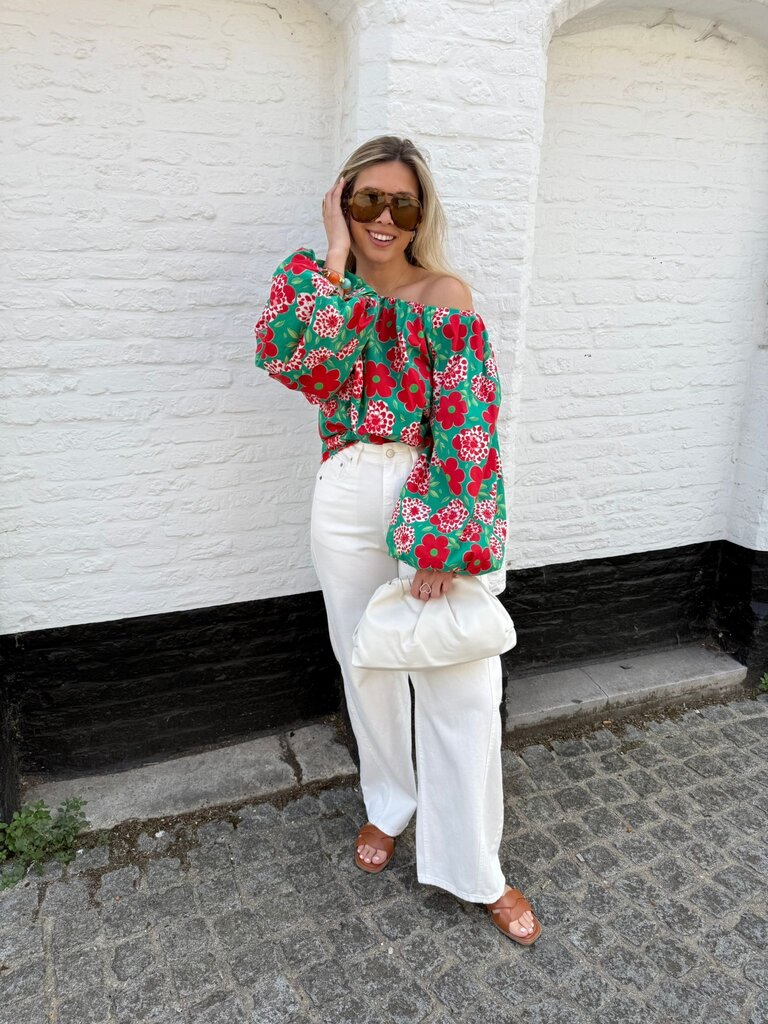 Juuls blouse green/red