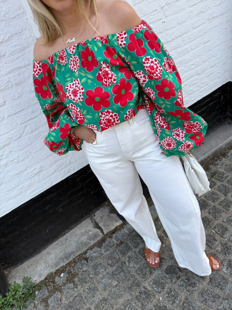 Juuls blouse green/red