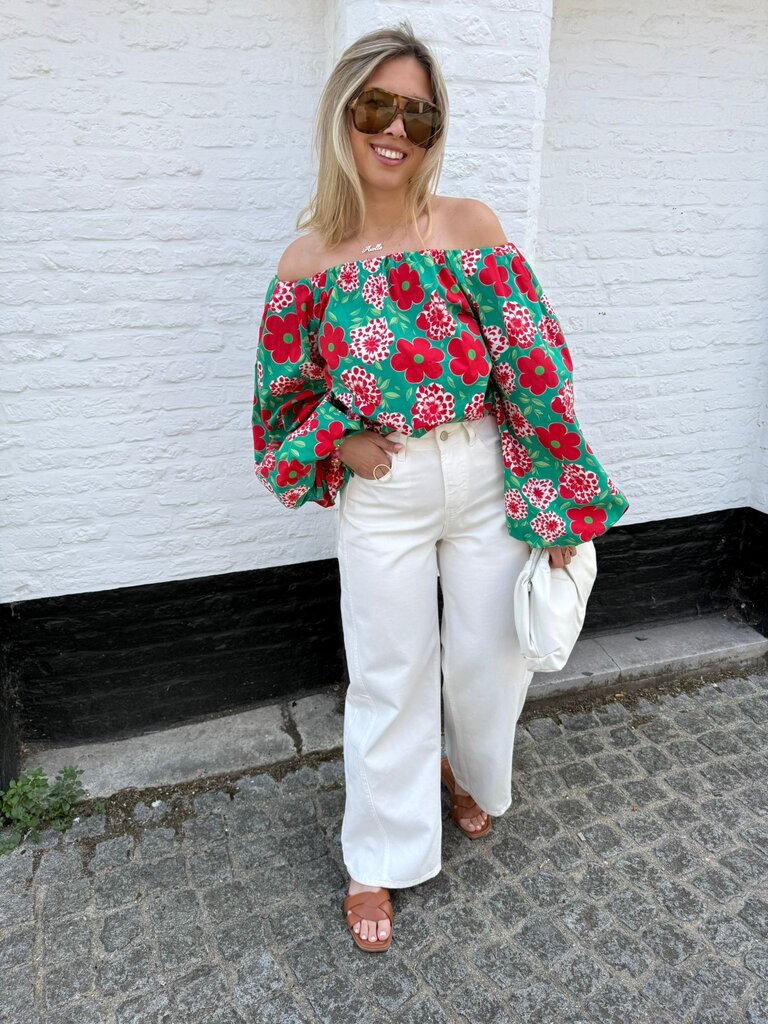 Juuls blouse green/red