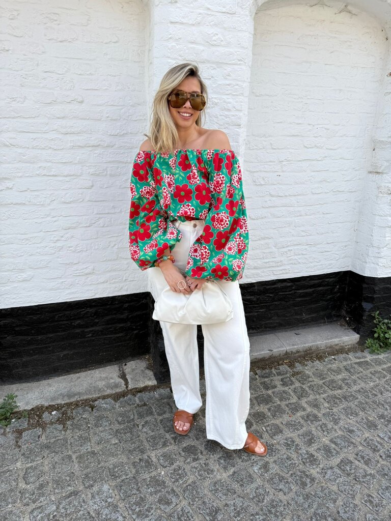 Juuls blouse green/red