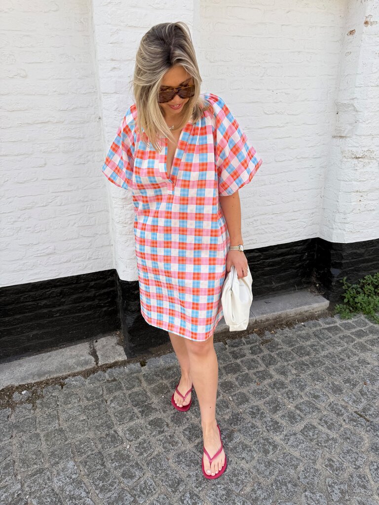 Summer dress blue/orange