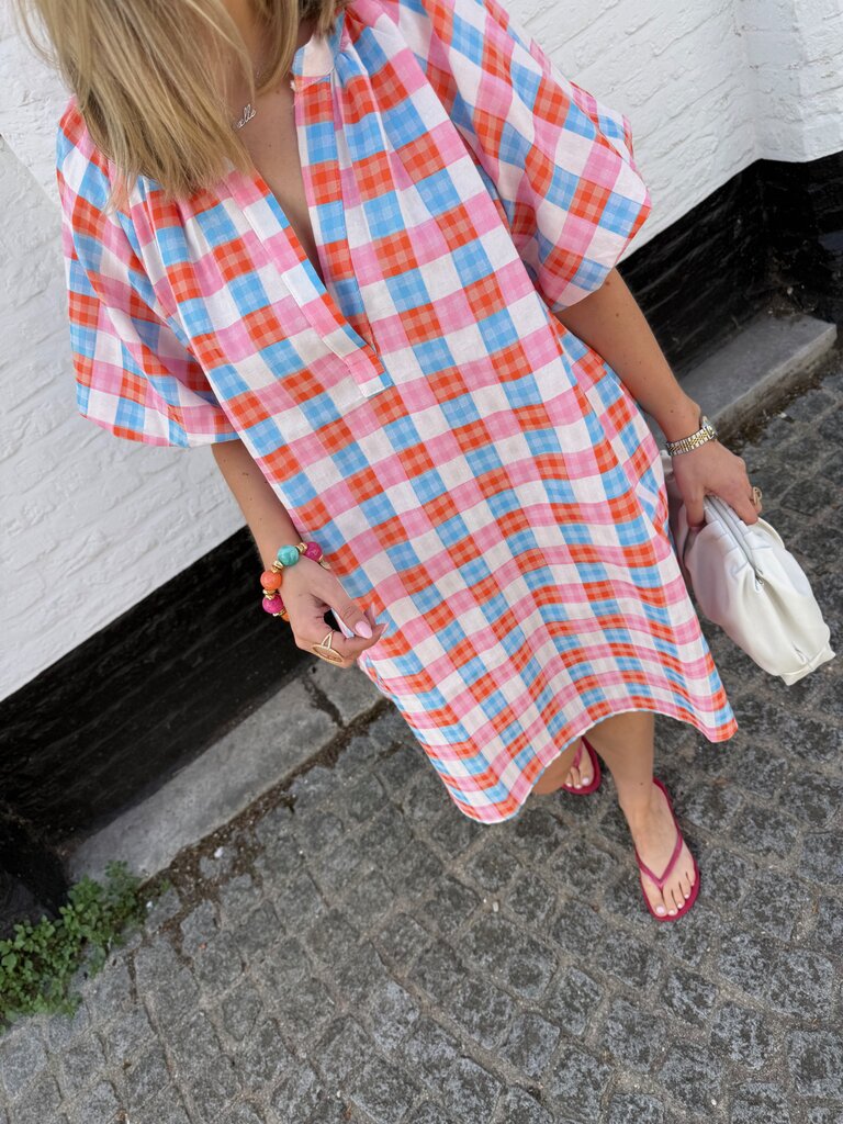 Summer dress blue/orange