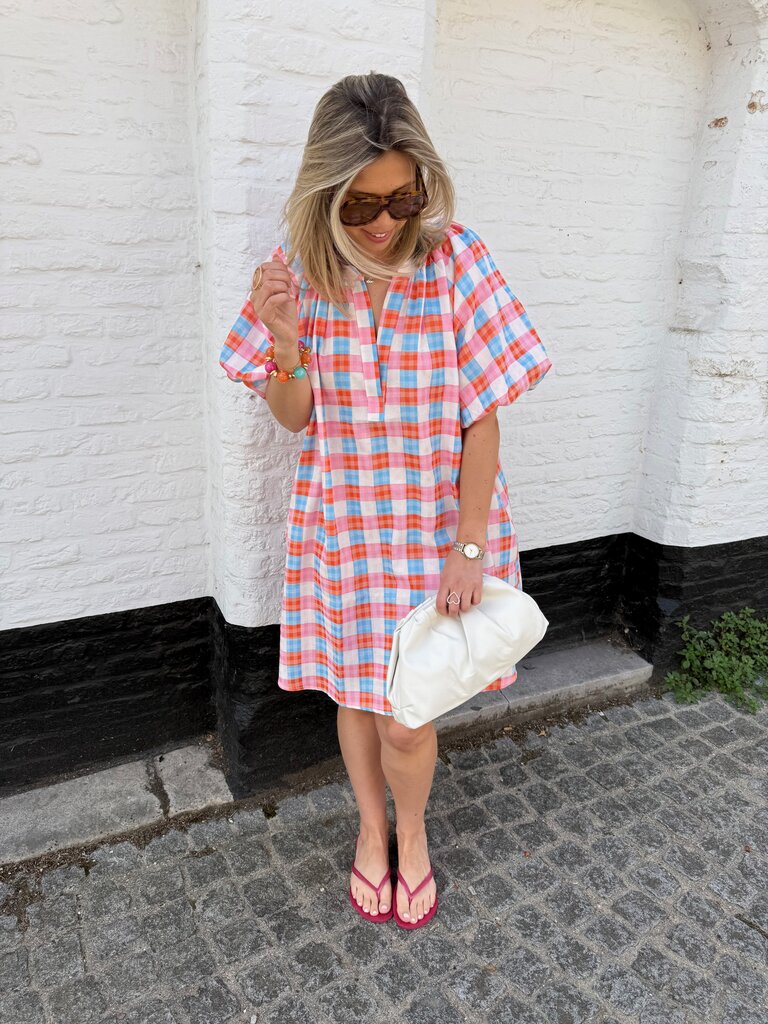 Summer dress blue/orange