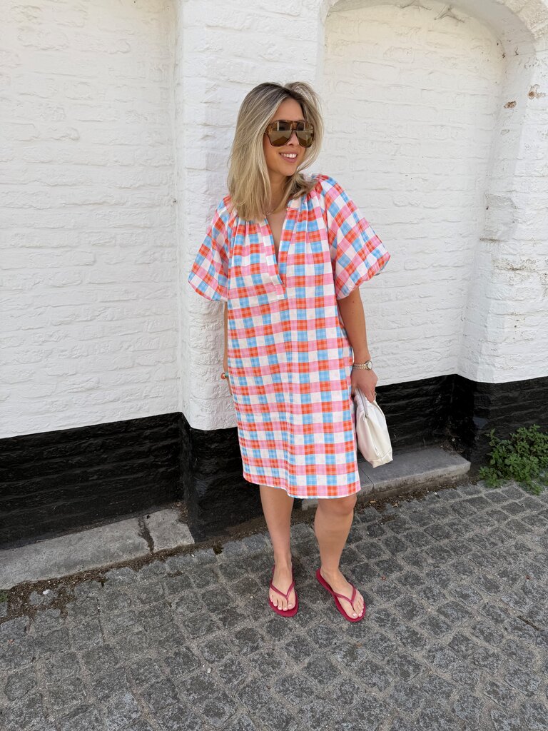Summer dress blue/orange