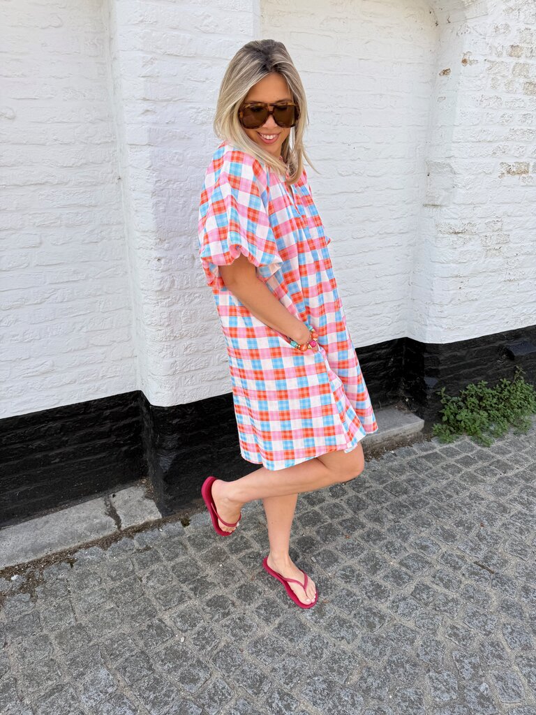 Summer dress blue/orange