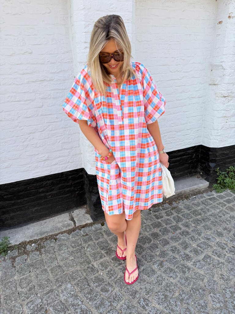 Summer dress blue/orange
