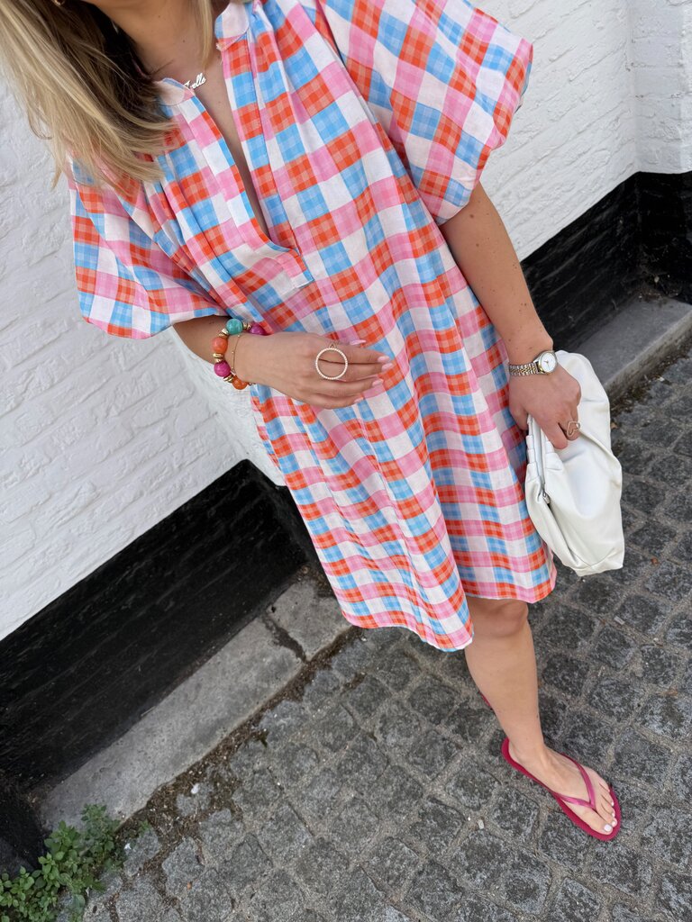 Summer dress blue/orange